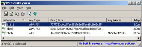 WirelessKeyView: Recover lost WEP/WPA key/password stored .